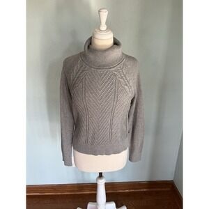 Tommy Hilfiger Jeans Cable Weave Knit Turtleneck Sweater Pullover Sz M Cozycore